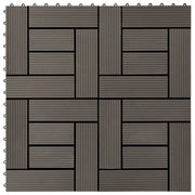 11 Pcs Decking Tiles Wpc 11.8" X 11.8" 1 Sqm Dark Brown-vidaXL-Dark brown-11 piece-Urbanheer