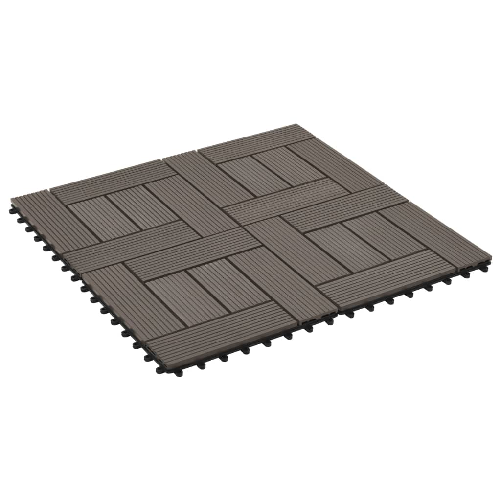 11 Pcs Decking Tiles Wpc 11.8" X 11.8" 1 Sqm Dark Brown-vidaXL-Dark brown-11 piece-Urbanheer