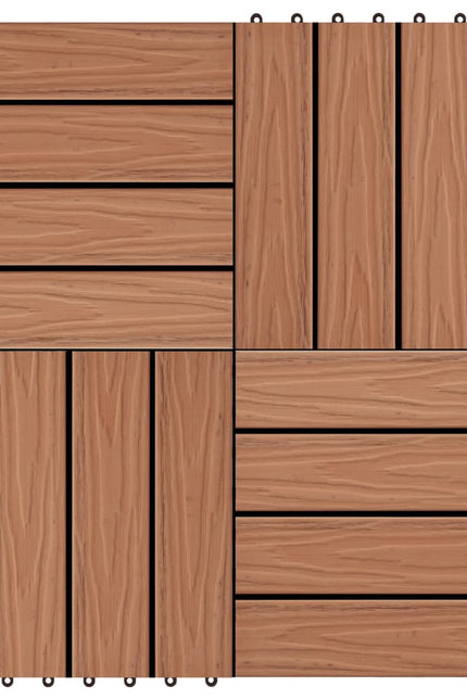11X Decking Tiles Deep Embossed Wpc 1 Sqm Teak Color Multi Colors