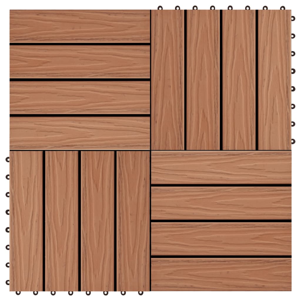 11X Decking Tiles Deep Embossed Wpc 1 Sqm Teak Color Multi Colors-vidaXL-Black-Urbanheer