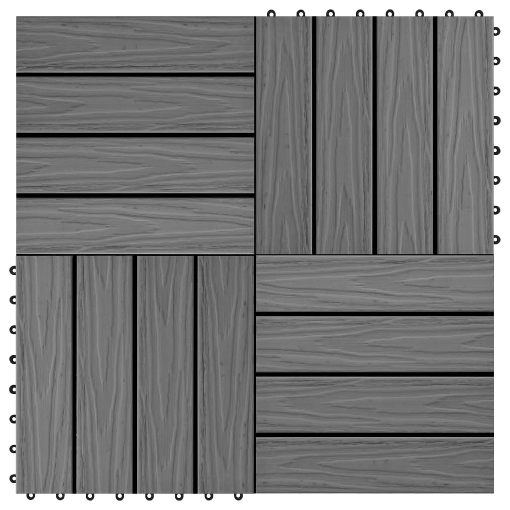 11X Decking Tiles Deep Embossed Wpc 1 Sqm Teak Color Multi Colors-vidaXL-Black-Urbanheer