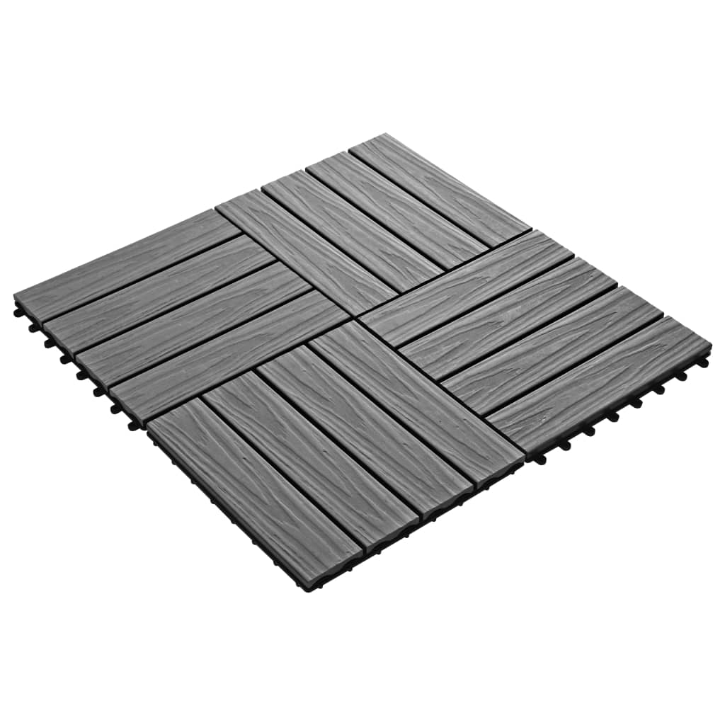 11X Decking Tiles Deep Embossed Wpc 1 Sqm Teak Color Multi Colors-vidaXL-Black-Urbanheer