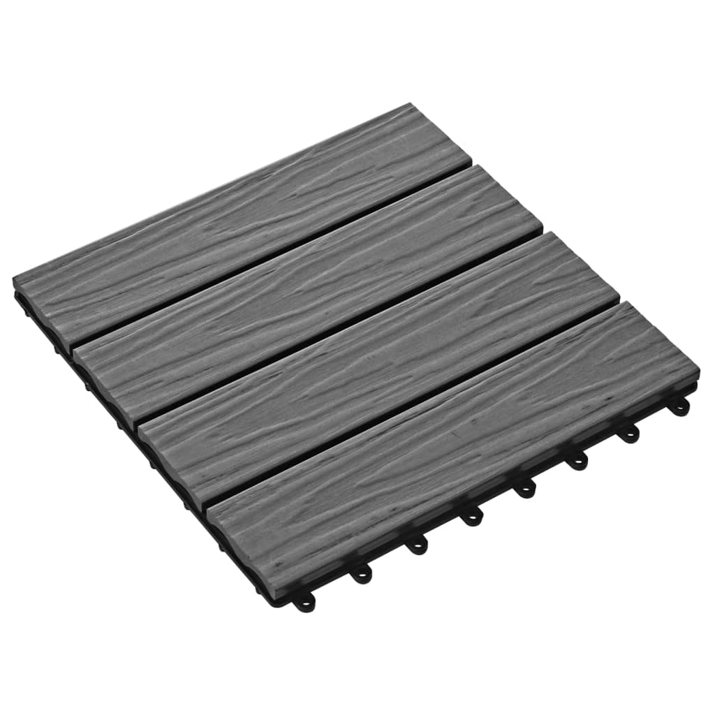 11X Decking Tiles Deep Embossed Wpc 1 Sqm Teak Color Multi Colors-vidaXL-Black-Urbanheer