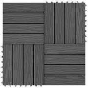 11X Decking Tiles Deep Embossed Wpc 1 Sqm Teak Color Multi Colors-vidaXL-Black-Urbanheer