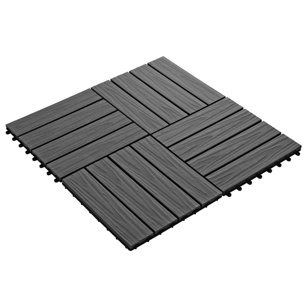 11X Decking Tiles Deep Embossed Wpc 1 Sqm Teak Color Multi Colors-vidaXL-Black-Urbanheer