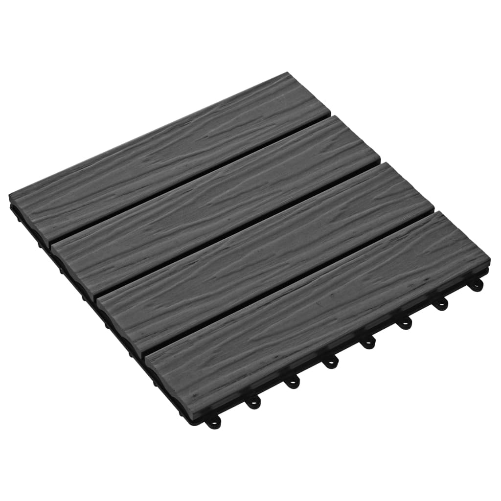 11X Decking Tiles Deep Embossed Wpc 1 Sqm Teak Color Multi Colors-vidaXL-Black-Urbanheer