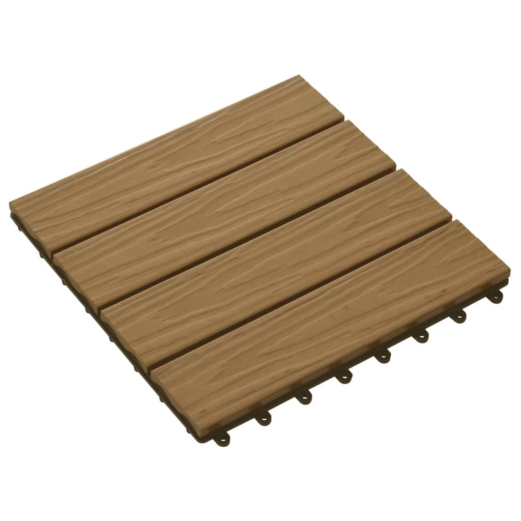 11X Decking Tiles Deep Embossed Wpc 1 Sqm Teak Color Multi Colors-vidaXL-Black-Urbanheer