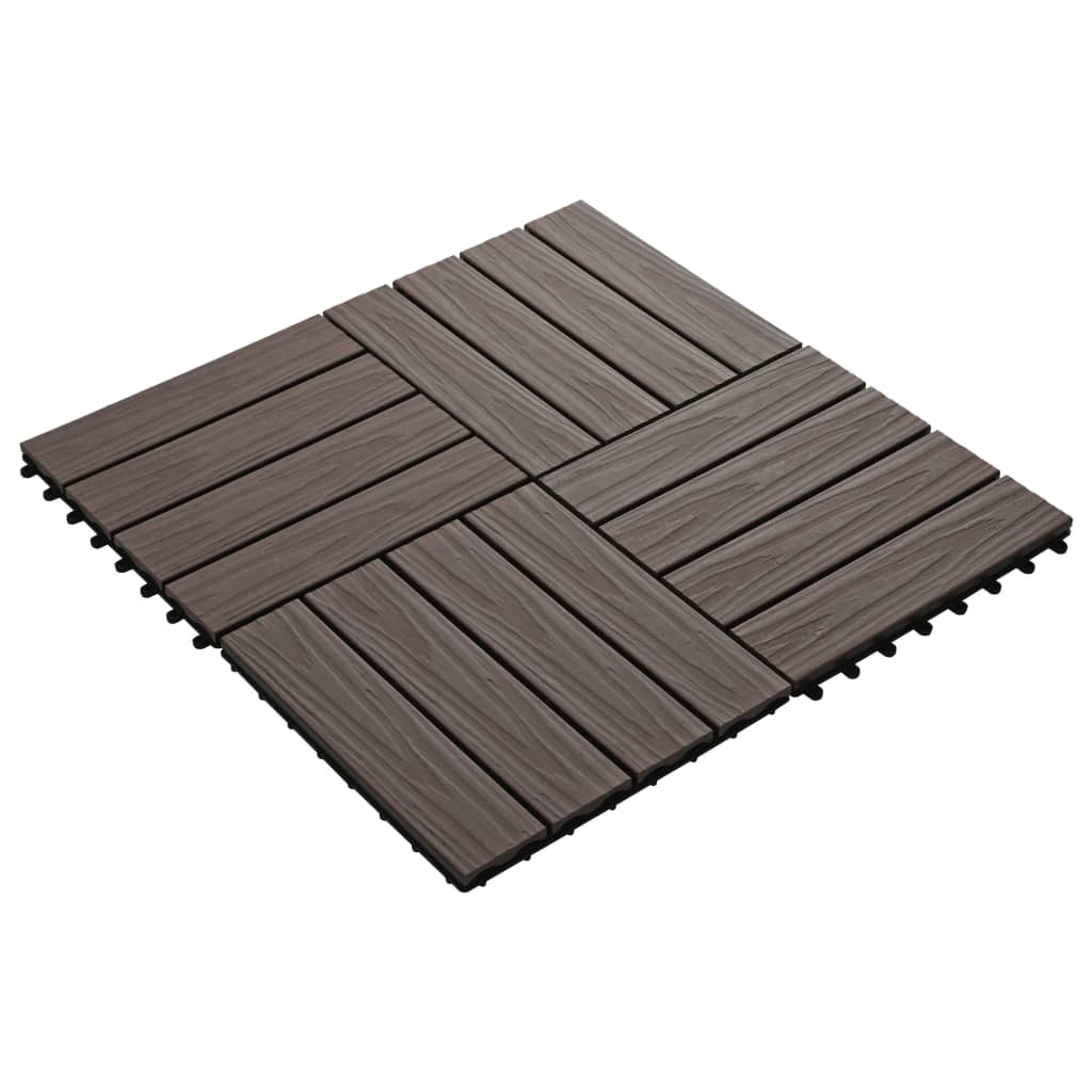 11X Decking Tiles Deep Embossed Wpc 1 Sqm Teak Color Multi Colors-vidaXL-Black-Urbanheer