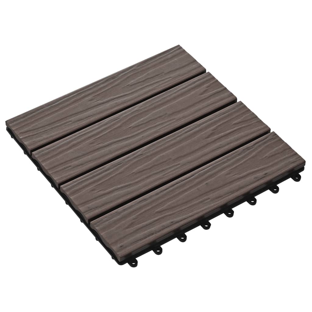 11X Decking Tiles Deep Embossed Wpc 1 Sqm Teak Color Multi Colors-vidaXL-Black-Urbanheer