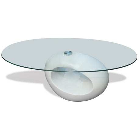 vidaXL Coffee Table with Oval Glass Top Accent End Side Table Multi Colors-0