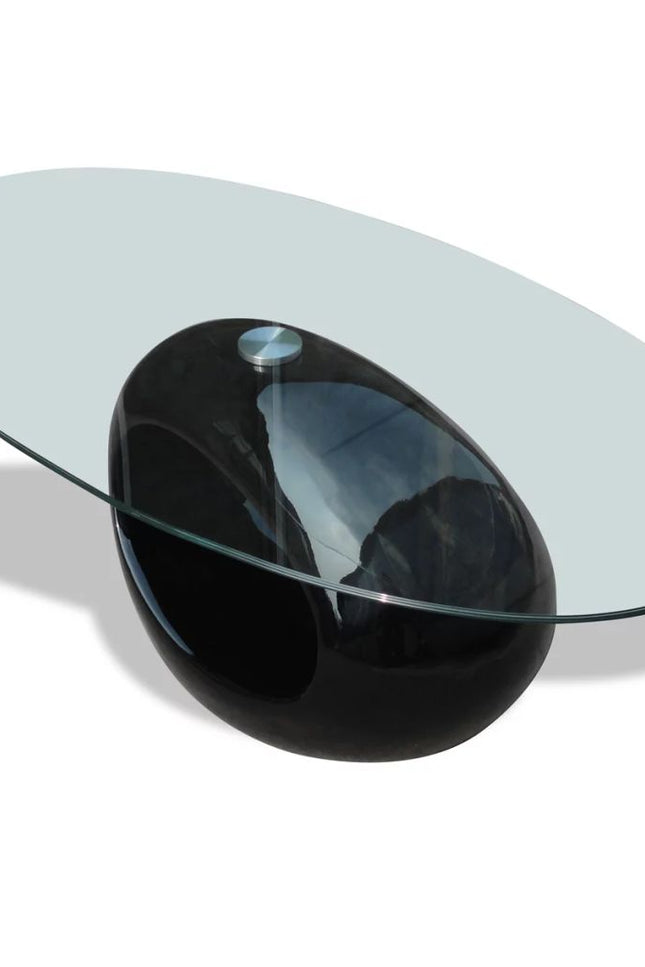 Coffee Table with Oval Glass Top Accent End Side Table Multi Colors-vidaXL-Urbanheer