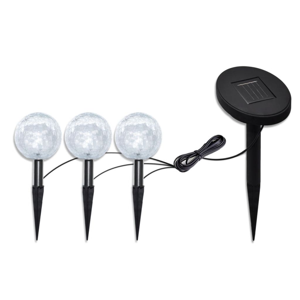 3/6X Solar Bowl Led Garden Lights With Spike Anchors & Solar Panel-vidaXL-6-Urbanheer