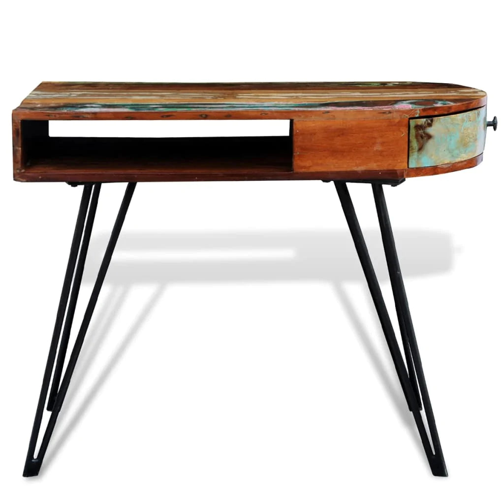 Reclaimed Solid Wood Desk With Iron Pin Legs-vidaXL-Urbanheer