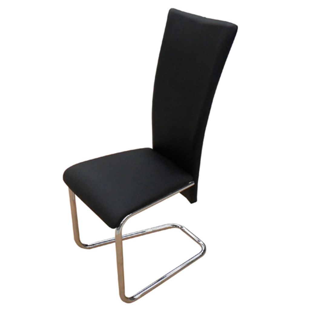 Dining Chairs 2 Pcs Black Faux Leather-vidaXL-Urbanheer