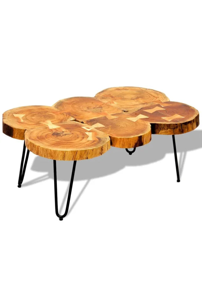 Coffee Table 6 Trunks Solid Sheesham Wood 25.6"X25.6"/35.4"X23.6"-vidaXL-35.4" x 23.6" x 13.8"-Urbanheer