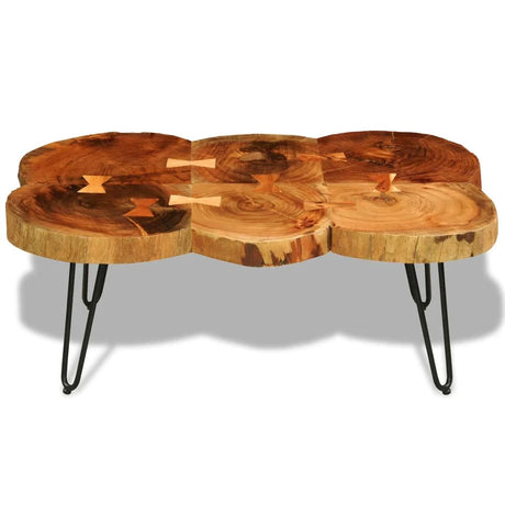 Coffee Table 6 Trunks Solid Sheesham Wood 25.6"x25.6"/35.4"x23.6"