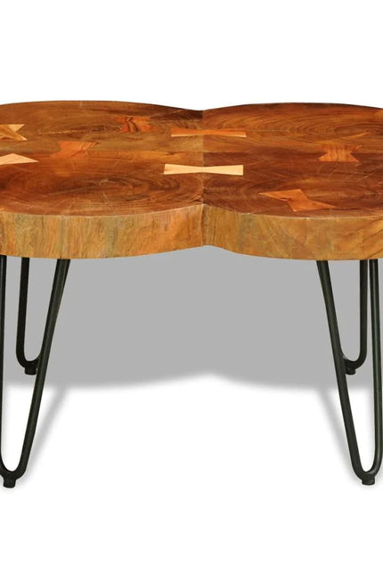 Coffee Table 6 Trunks Solid Sheesham Wood 25.6"X25.6"/35.4"X23.6"-vidaXL-Urbanheer
