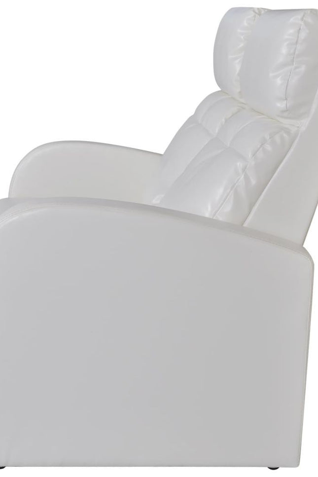 2-Seater Home Theater Recliner Sofa White Faux Leather-vidaXL-Urbanheer