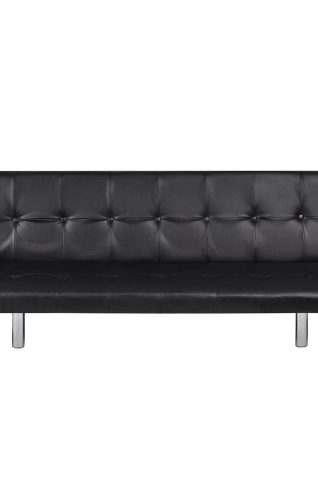 Sofa Bed With Armrest Lounge Seating Artificial Leather Black/White-vidaXL-Urbanheer