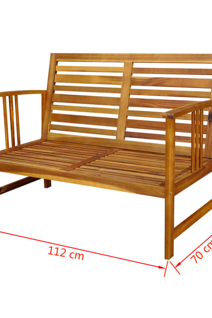 4 Piece Patio Lounge Set With Cushions Solid Acacia Wood