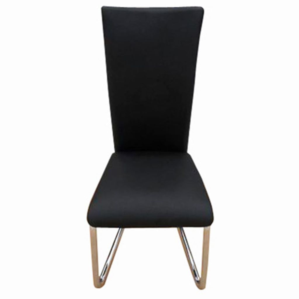 Dining Chairs 6 Pcs Black Faux Leather-vidaXL-Urbanheer