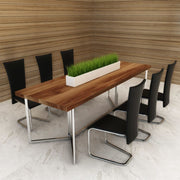 Dining Chairs 6 Pcs Black Faux Leather-vidaXL-Urbanheer