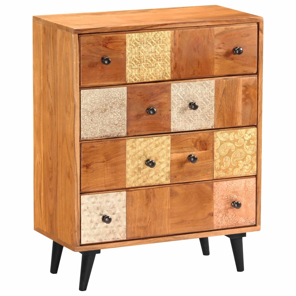 Vidaxl Chest Of Drawers 23.6"X11.8"X29.5" Solid Acacia Wood-Furniture > Cabinets & Storage > Chest of drawers-vidaXL-Urbanheer