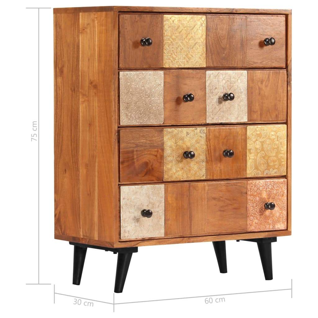 Vidaxl Chest Of Drawers 23.6"X11.8"X29.5" Solid Acacia Wood-Furniture > Cabinets & Storage > Chest of drawers-vidaXL-Urbanheer