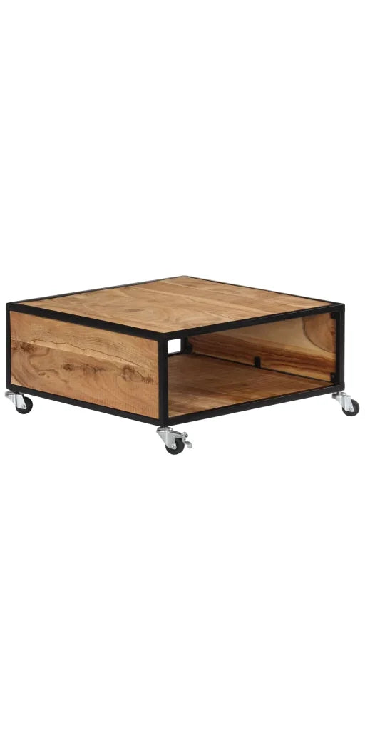 Coffee Table 27.5"X27.5"X12.5" Solid Acacia Wood-vidaXL-Urbanheer