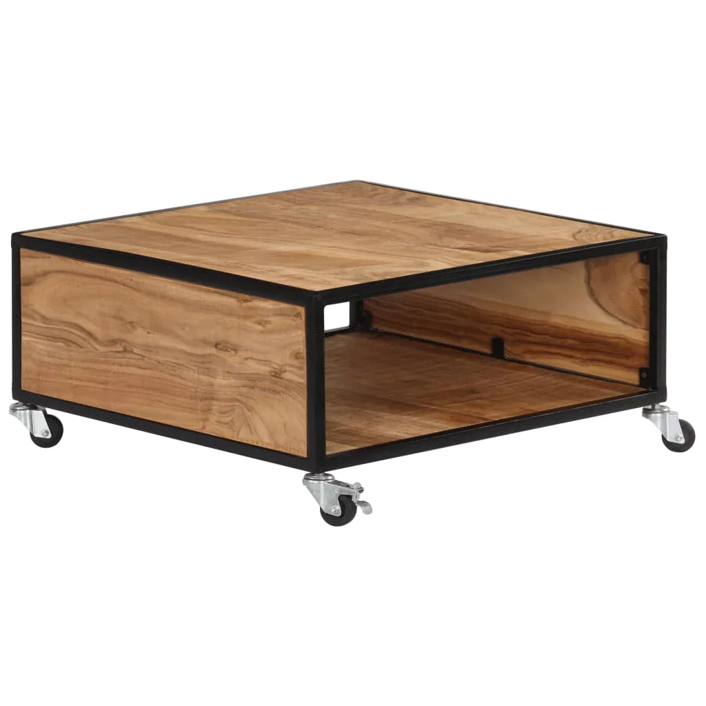 Coffee Table 27.5"X27.5"X12.5" Solid Acacia Wood-vidaXL-Urbanheer