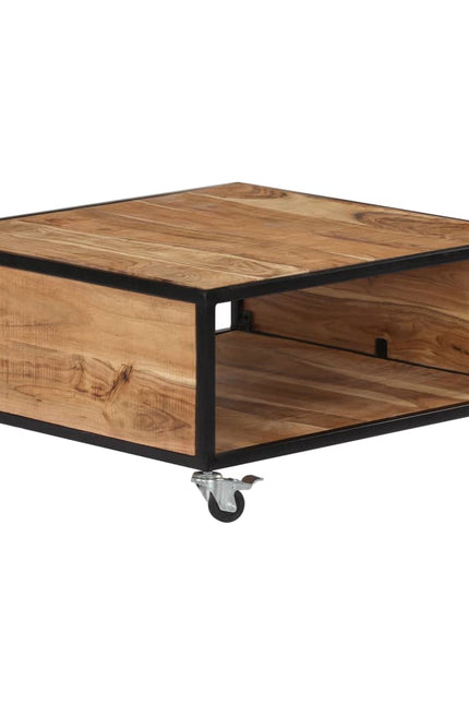 Coffee Table 27.5"X27.5"X12.5" Solid Acacia Wood-vidaXL-Urbanheer