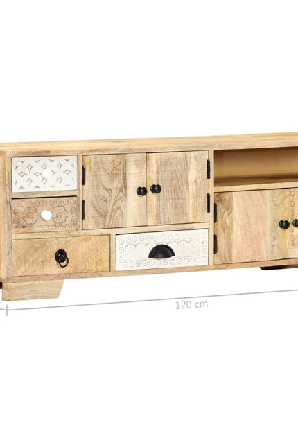 Tv Cabinet 47.2"X11.8"X15.7" Solid Mango Wood-vidaXL-Urbanheer