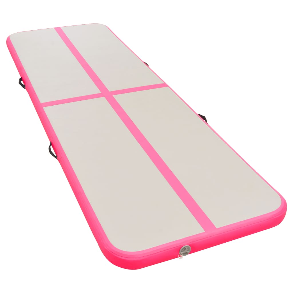 vidaXL Inflatable Gymnastics Mat with Pump PVC Gym Exercise Multi Sizes/Colors-vidaXL-Pink-196.9" x 39.4" x 3.9"-Urbanheer