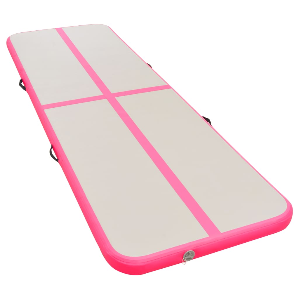 vidaXL Inflatable Gymnastics Mat with Pump PVC Gym Exercise Multi Sizes/Colors-vidaXL-Pink-315" x 39.4" x 3.9"-Urbanheer