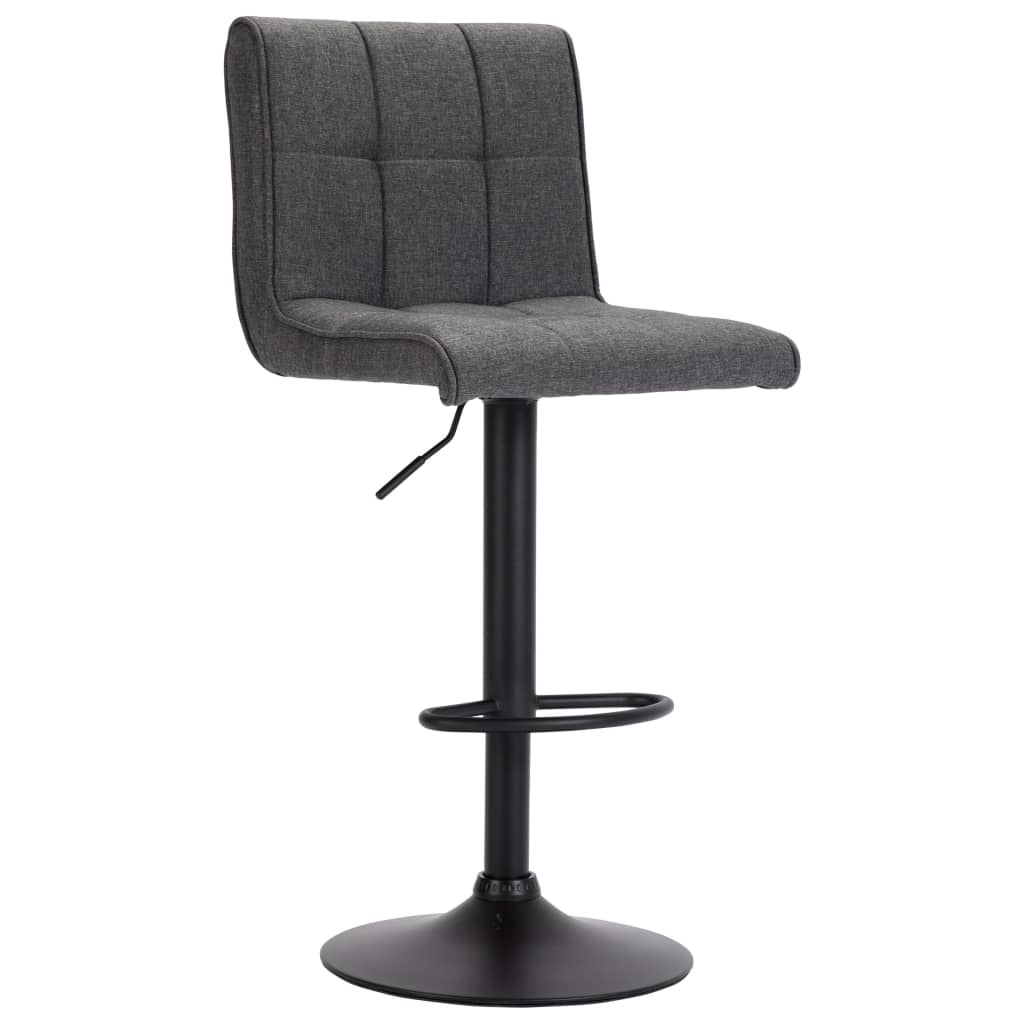 Vidaxl 1/2X Bar Stool Fabric Pub Counter Swivel Office Bar Chair Multi Colors-vidaXL-Dark gray-1 pcs-Urbanheer