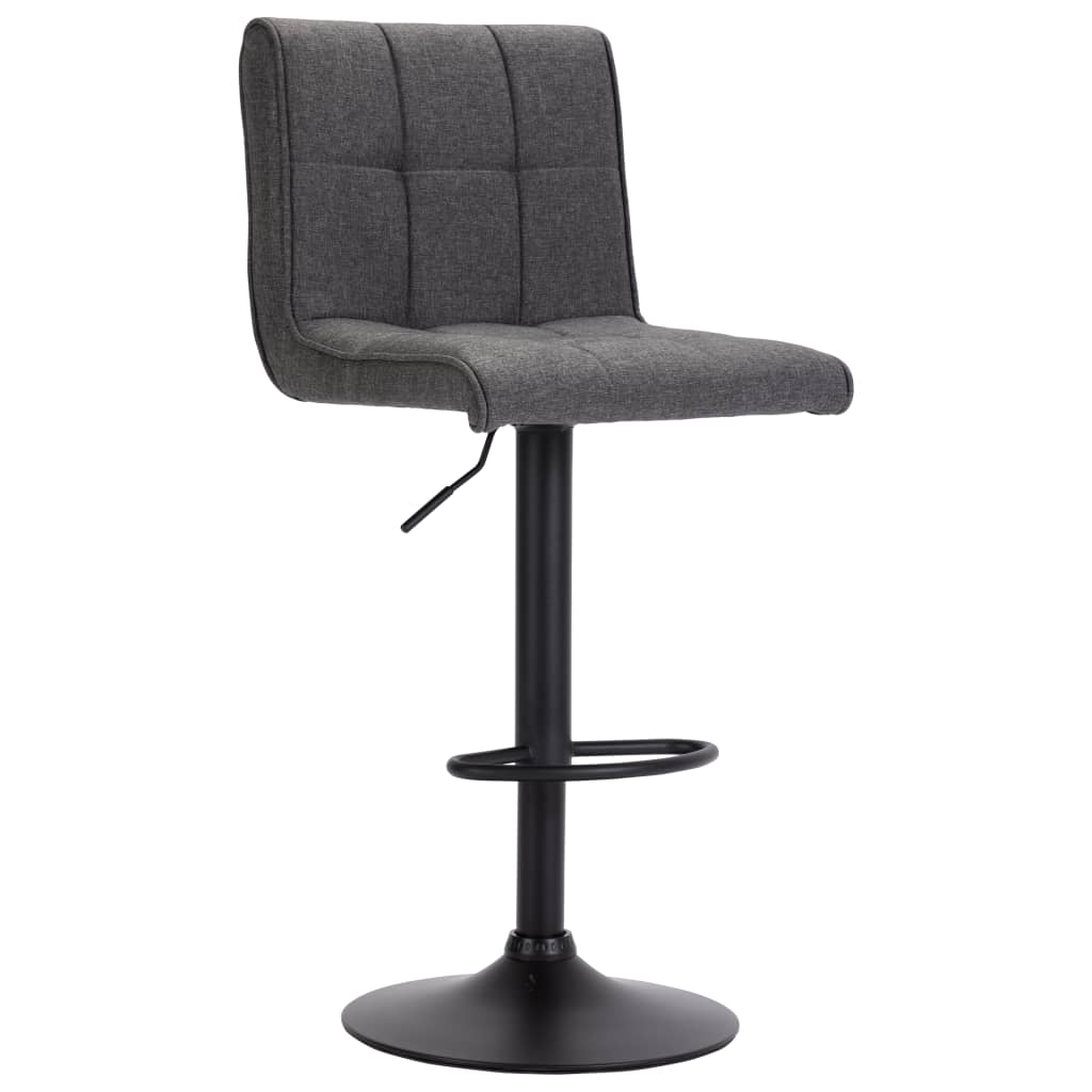 Vidaxl 1/2X Bar Stool Fabric Pub Counter Swivel Office Bar Chair Multi Colors-vidaXL-Dark gray-1 pcs-Urbanheer