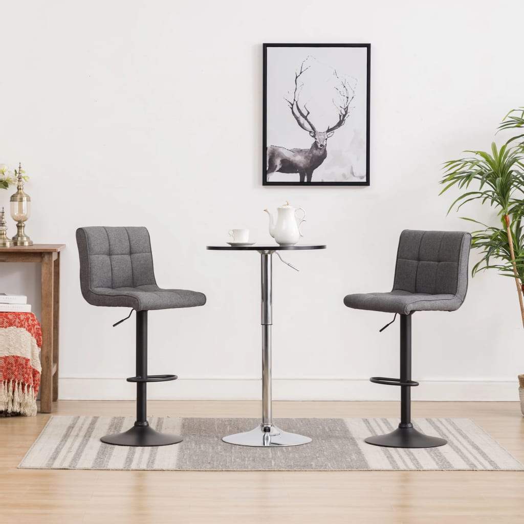 Vidaxl 1/2X Bar Stool Fabric Pub Counter Swivel Office Bar Chair Multi Colors-vidaXL-Dark gray-1 pcs-Urbanheer