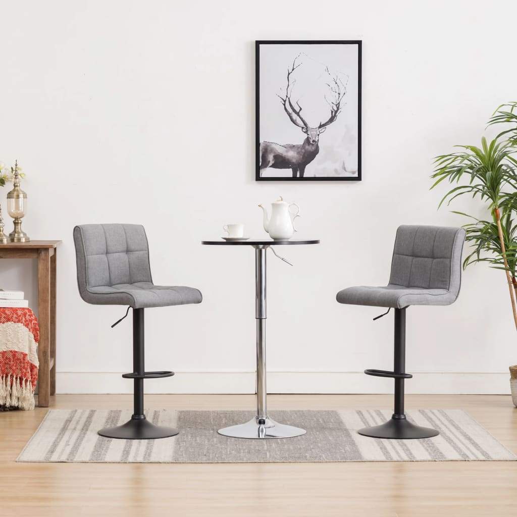 Vidaxl 1/2X Bar Stool Fabric Pub Counter Swivel Office Bar Chair Multi Colors-vidaXL-Dark gray-1 pcs-Urbanheer