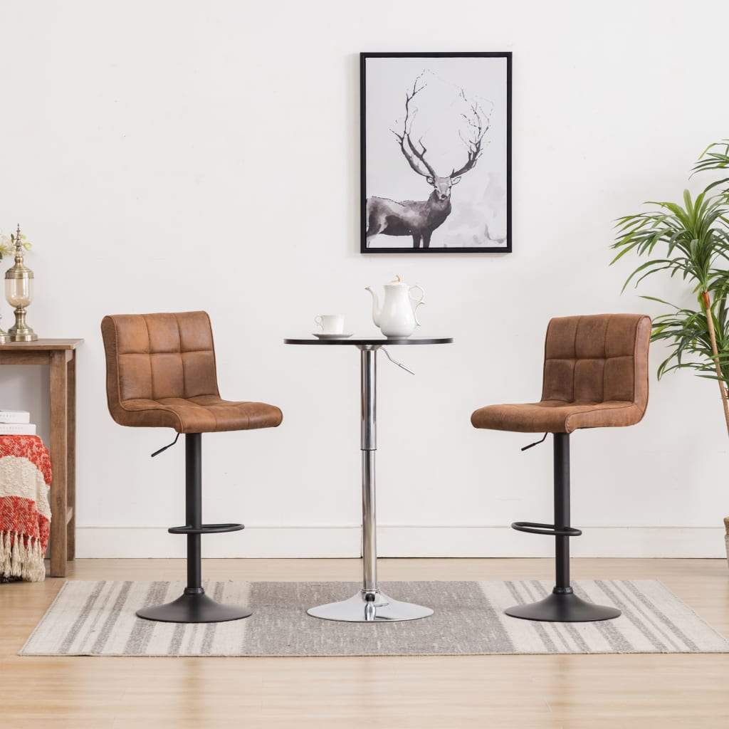 Vidaxl 1/2X Bar Stool Fabric Pub Counter Swivel Office Bar Chair Multi Colors-vidaXL-Taupe-2 pcs-Urbanheer
