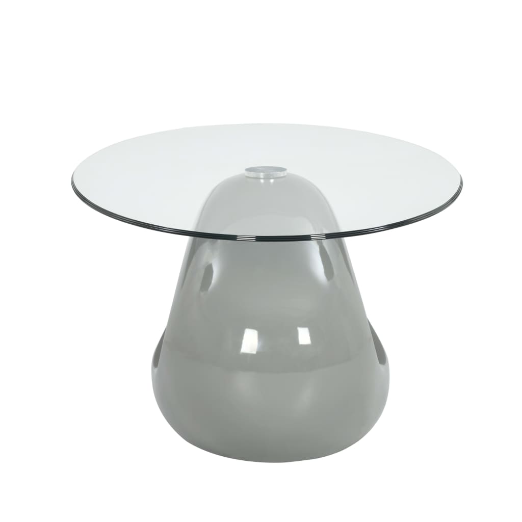Coffee Table with Oval Glass Top Accent End Side Table Multi Colors-vidaXL-Gray-Urbanheer