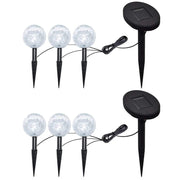 3/6X Solar Bowl Led Garden Lights With Spike Anchors & Solar Panel-vidaXL-6-Urbanheer