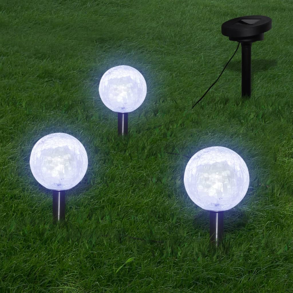 3/6X Solar Bowl Led Garden Lights With Spike Anchors & Solar Panel-vidaXL-6-Urbanheer