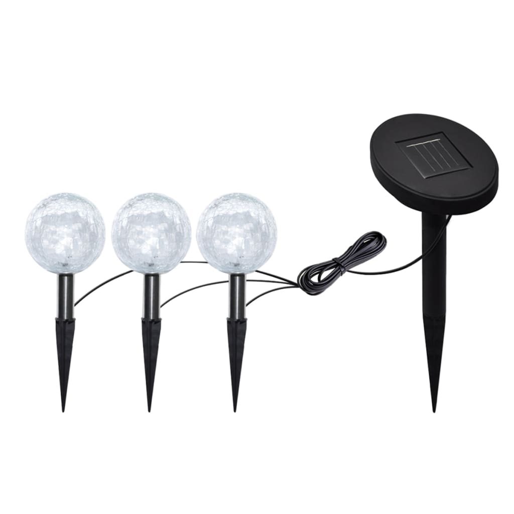 3/6X Solar Bowl Led Garden Lights With Spike Anchors & Solar Panel-vidaXL-6-Urbanheer