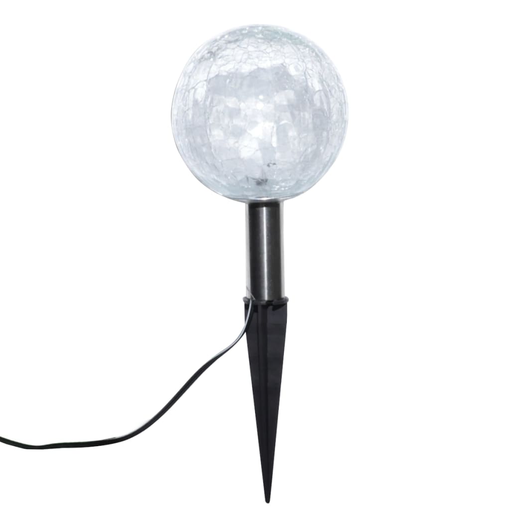 3/6X Solar Bowl Led Garden Lights With Spike Anchors & Solar Panel-vidaXL-6-Urbanheer