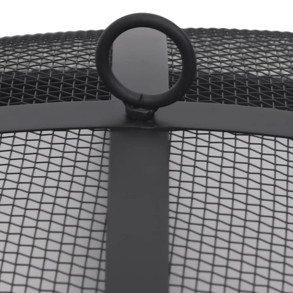 Outdoor Fire Pit With Grill Stainless Steel 29.9"-vidaXL-Urbanheer