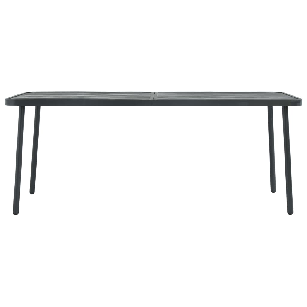 Vidaxl Patio Table Dark Gray 70.9"X32.7"X28.3" Steel-Furniture > Outdoor Furniture > Outdoor Tables-vidaXL-Urbanheer