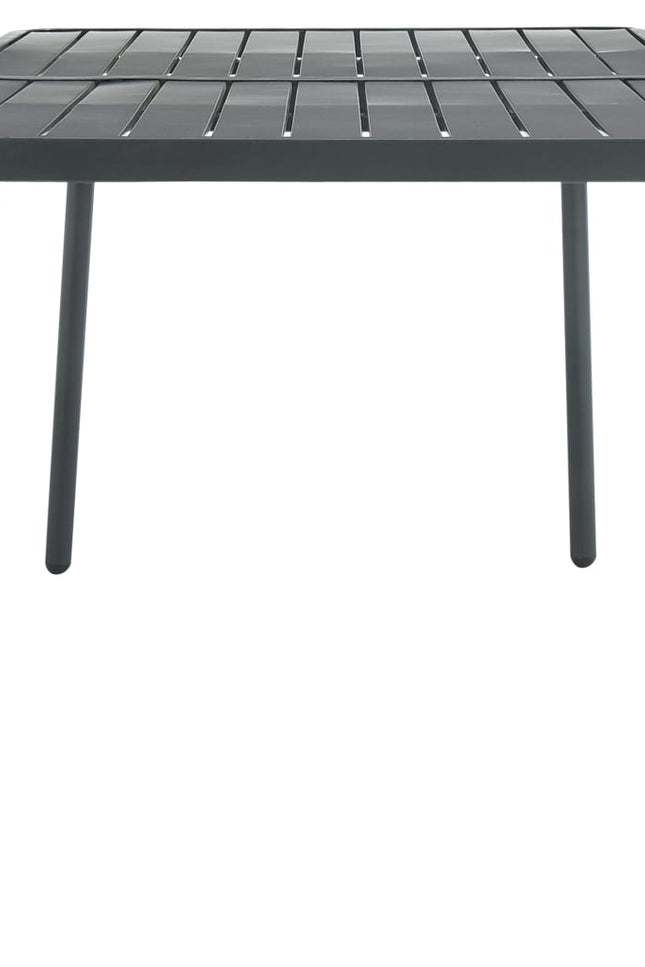 Vidaxl Patio Table Dark Gray 70.9"X32.7"X28.3" Steel-Furniture > Outdoor Furniture > Outdoor Tables-vidaXL-Urbanheer