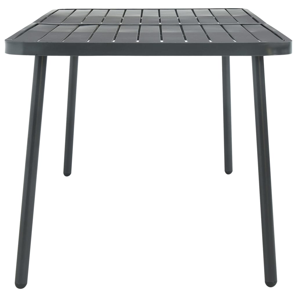 Vidaxl Patio Table Dark Gray 70.9"X32.7"X28.3" Steel-Furniture > Outdoor Furniture > Outdoor Tables-vidaXL-Urbanheer