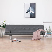 Sofa Bed With Two Pillows Faux Leather Couch Chaise Lounge Multi Colors-vidaXL-Black-Urbanheer