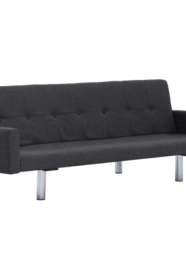 Sofa Bed With Armrest Dark Gray Fabric-vidaXL-Urbanheer